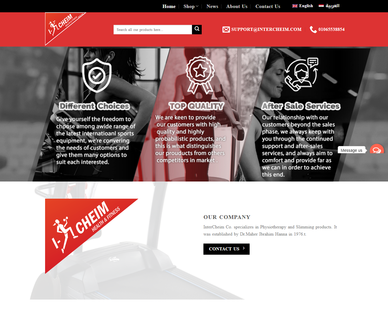 Intercheim- E-commerce Design