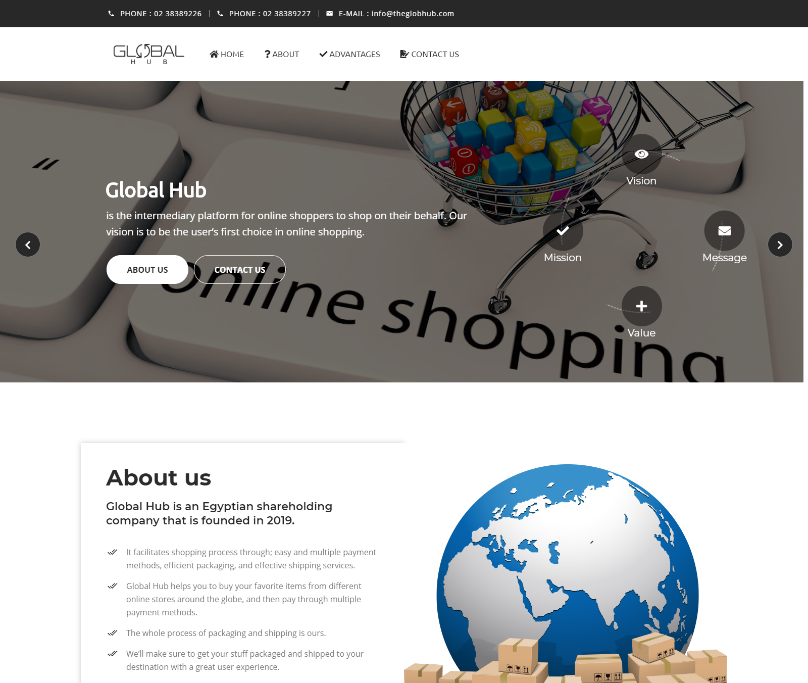 The Global Hub - Landing Page